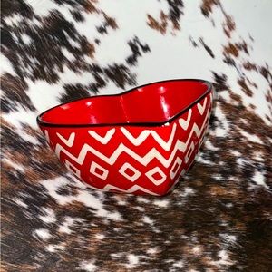 Heart shaped glass bowl